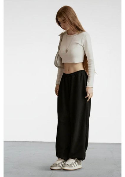 Kışlık Bol Kalıp Eşofman Altı Lastikli Paça Erkek / Kadın