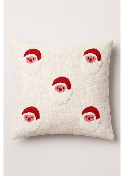 Yılbaşı Konsept Noel Baba Punch Nakış Işlemeli Yıkanabilir Kırlent Yastık Kılıfı modelleri