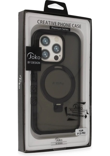 iPhone 15 Pro Max Zorda Airbag Magsafe Standlı Kapak - Titan Gri fırsatları