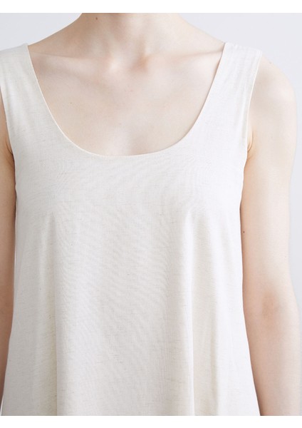 Yeni Sezon U Yaka A Kesim Keten Karışımlı Elbise modelleri