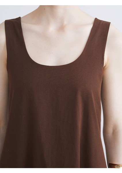 Yeni Sezon U Yaka A Kesim Keten Karışımlı Elbise modelleri