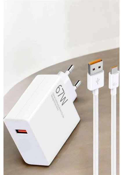 Şarj Aleti 67W Hızlı Şarj Turbo Type-C Uyumlu Şarj Adaptörü Kablosu modelleri