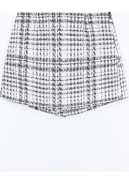 Yeni Sezon Beli Fermuarlı Ekose Kadın Şort Etek indirimleri