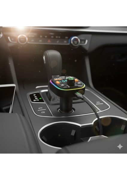 Rgb Işık Efektli, Bluetooth Destekli Araç Kiti ve Yüksek Akım Hızlı Şarj Cihazı Otoaksesuar Ürünü