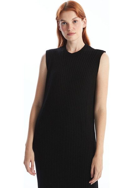 Yeni Sezon Kadın Bisiklet Yaka Düz Triko Elbise fırsatları