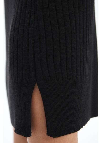 Yeni Sezon Kadın Bisiklet Yaka Düz Triko Elbise indirimleri