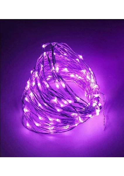Ev Balkon ve Parti Için 10 Metre Pilli Mor Renk Peri LED Yılbaşı Süsü Işık fiyatları