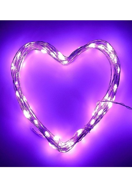 Ev Balkon ve Parti Için 10 Metre Pilli Mor Renk Peri LED Yılbaşı Süsü Işık modelleri