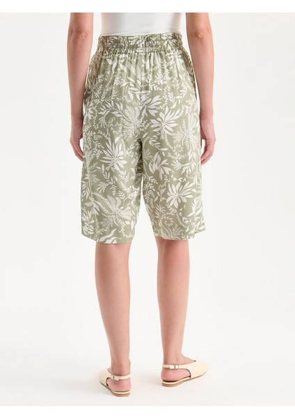 Yeni Sezon Beli Lastikli Çiçekli Kadın Şort indirimleri