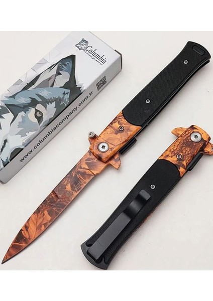 Kişiye Özel Isimli Columbia Isim Baskılı Turuncu Çakı FST-5001 22 cm fiyatları