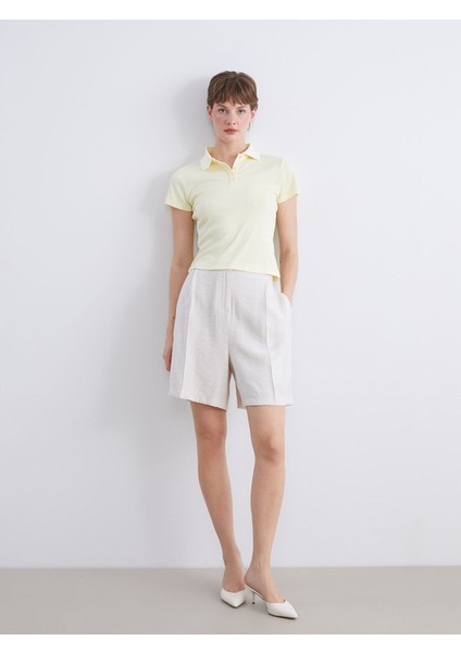 Yeni Sezon Beli Lastikli Kadın Pileli Şort