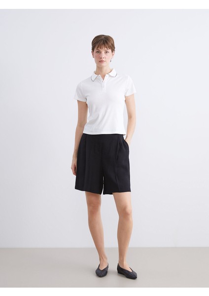 Yeni Sezon Beli Lastikli Kadın Pileli Şort