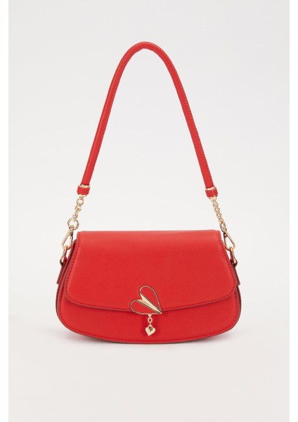 Kırmızı Kalp Aksesuarlı Omuz ÇANTASI-930168