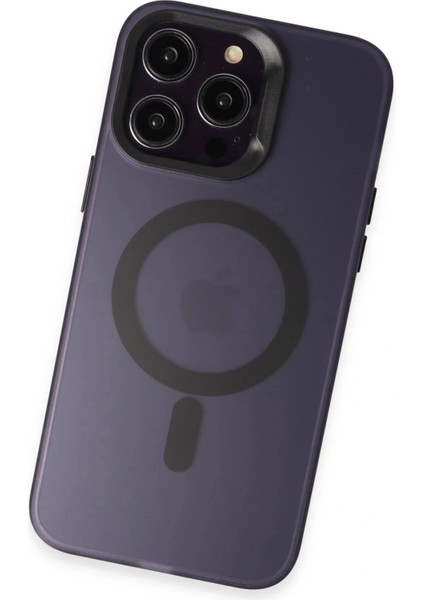 iPhone 14 Pro Max Kılıf Mateks Magsafe Kapak - Derin Mor modelleri