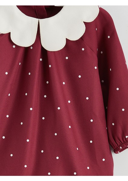 Yeni Sezon Bebe Yaka Çiçekli Kız Çocuk Elbise modelleri