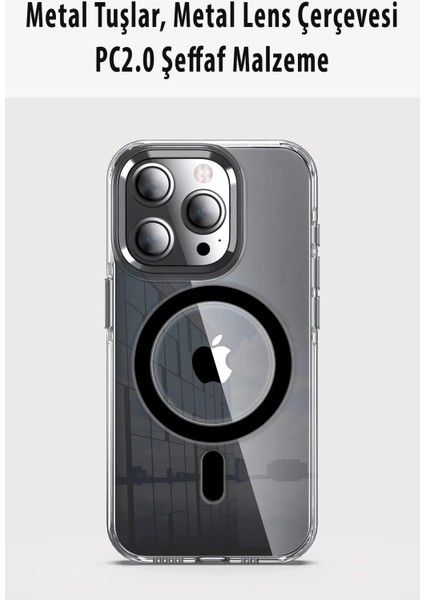 iPhone 15 Pro Max Kılıf Crystal Magsafe Kapak - Şeffaf fiyatları