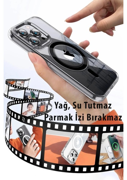 iPhone 15 Pro Max Kılıf Crystal Magsafe Kapak - Şeffaf modelleri