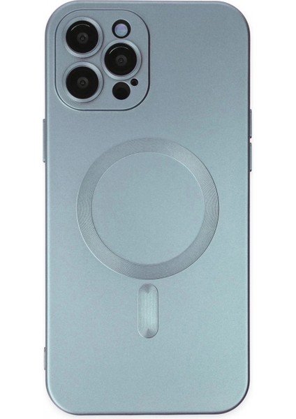 iPhone 12 Pro Max Kılıf Moshi Lens Magneticsafe Silikon - Sierra Blue