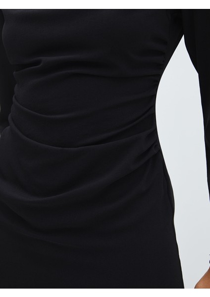 Yeni Sezon Bisiklet Yaka Düz Uzun Kollu Kadın Abiye Elbise fırsatları