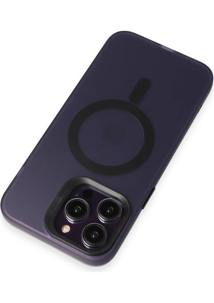 iPhone 14 Pro Max Kılıf Mateks Magsafe Kapak - Derin Mor indirimleri