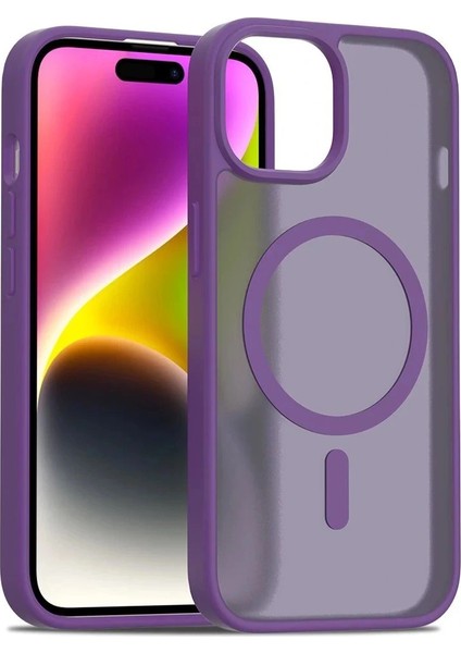 iPhone 14 Jota Magsafe Kapak - Derin Mor