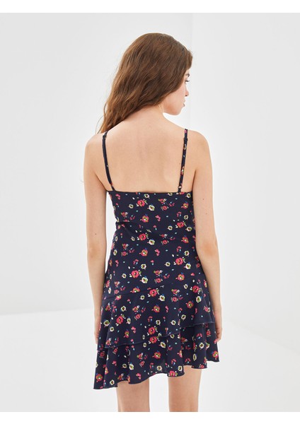 Yeni Sezon U Yaka Çiçekli Askılı Elbise fırsatları