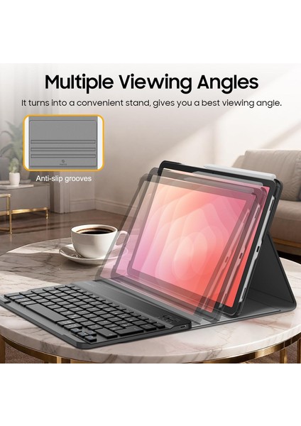 Samsung Galaxy Tab S11 11INÇ 2025 Uyumlu Tablet Klavyeli Kılıf Kablosuz Bluetooth Akıllı Kalem Bölmeli Tükçe Q Klavyeli Tablet Kılıfı SM-X736 SM-X730 indirimleri