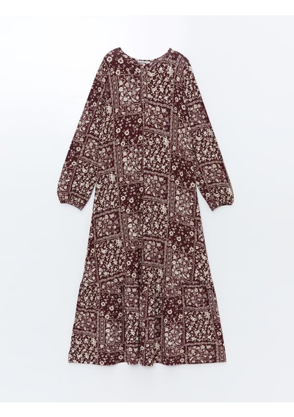 Yeni Sezon Bisiklet Yaka Desenli Uzun Kollu Elbise indirimleri