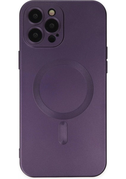 iPhone 12 Pro Max Kılıf Moshi Lens Magneticsafe Silikon - Mor