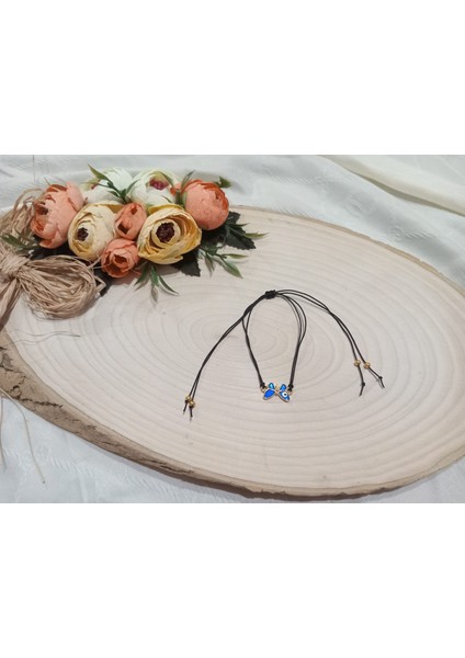 Lacivert Kelebek Bileklik