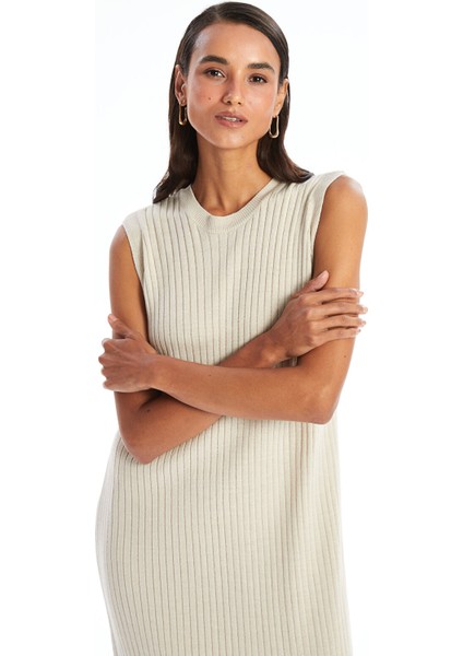 Yeni Sezon Kadın Bisiklet Yaka Düz Triko Elbise fırsatları