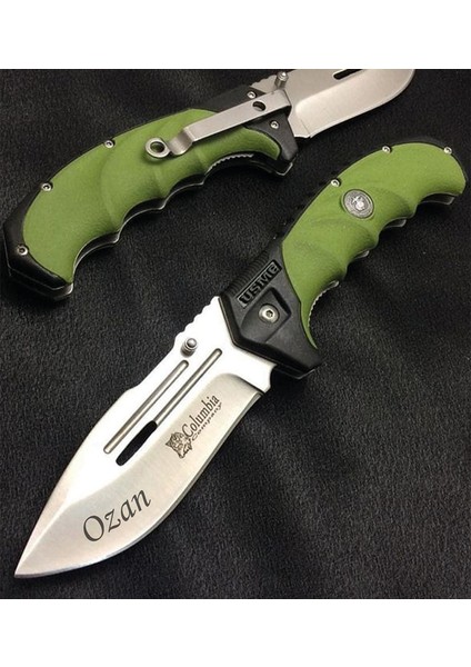 Kişiye Özel Isimli Columbia Isim Baskılı G10 Çakı FST-4007-A 22 cm Paslanmaz Kamp Cep Av Bıçağı
