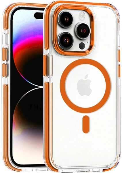 iPhone 15 Pro Max Bella Magsafe Kapak - Turuncu