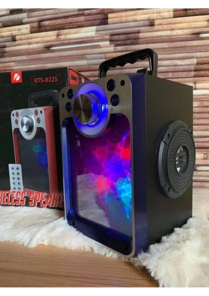 822S Ledli Kumandalı Bluetooth Hoparlör Usb-Tf-Fm Radyo Siyah modelleri