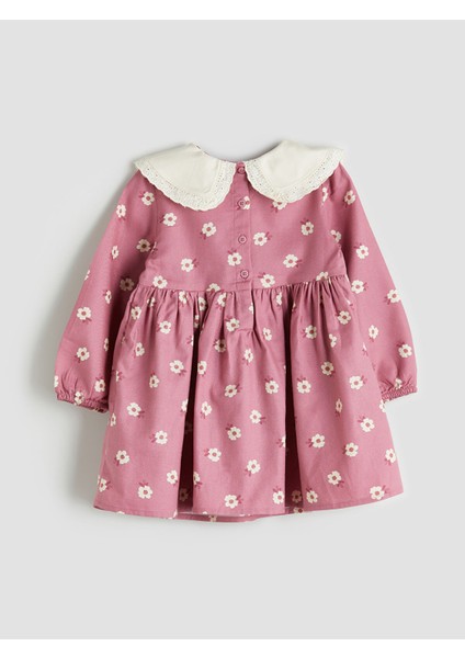 Yeni Sezon Bebe Yaka Çiçekli Kız Çocuk Elbise fiyatları