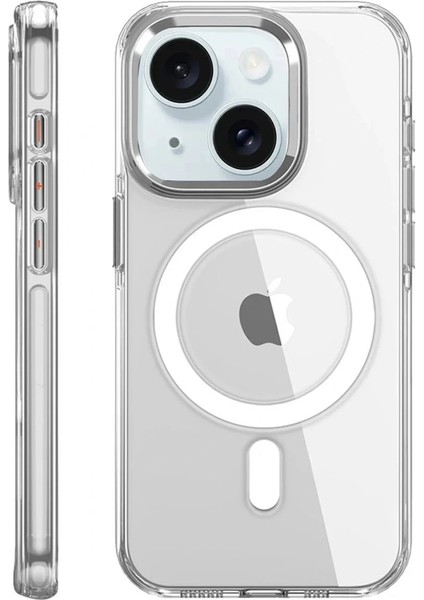 iPhone 15 Pro Kılıf Crystal Magsafe Kapak - Şeffaf