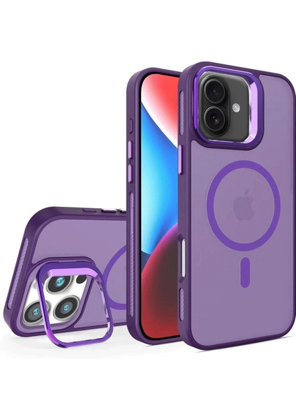 iPhone 16 Flet Lens Magsafe Kapak - Derin Mor