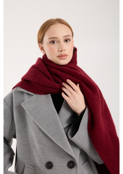 Unisex Puffy Düz Renk Şal Atkı