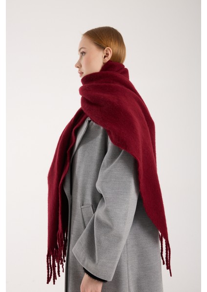 Unisex Puffy Düz Renk Şal Atkı