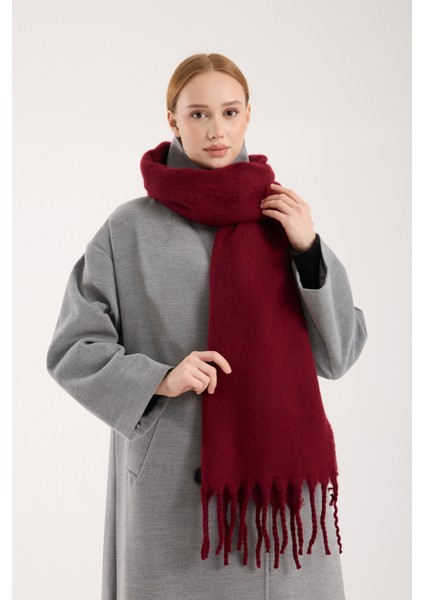 Unisex Puffy Düz Renk Şal Atkı