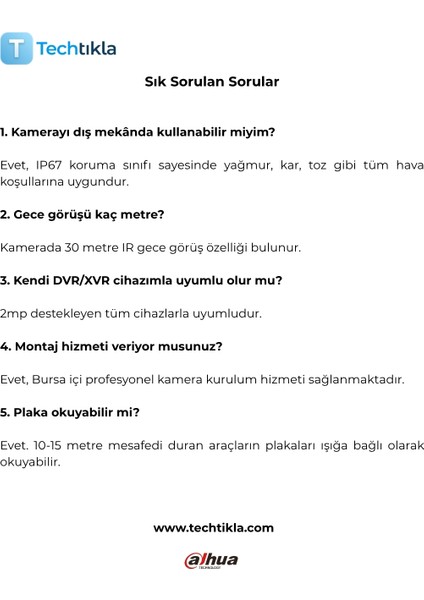 B1A21U 1080P 2MP Full HD Bullet Dış Mekan Güvenlik Kamerası