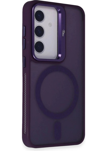 Samsung Galaxy S24 Flet Lens Magsafe Kapak - Derin Mor