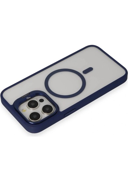 iPhone 15 Pro Max Kılıf Roblox Lens Magsafe Standlı Kapak - Lacivert modelleri