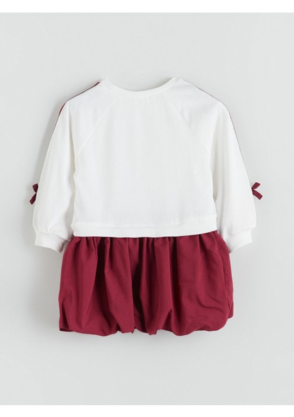 Yeni Sezon Kız Çocuk Fiyonklu Sweat Balon Elbise modelleri