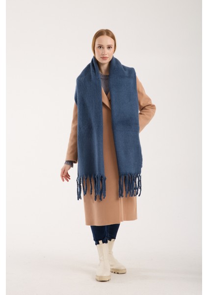 Unisex Puffy Düz Renk Şal Atkı