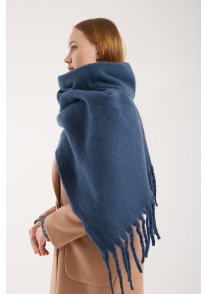 Unisex Puffy Düz Renk Şal Atkı