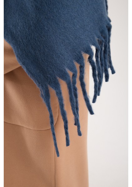 Unisex Puffy Düz Renk Şal Atkı