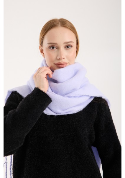 Unisex Puffy Düz Renk Şal Atkı