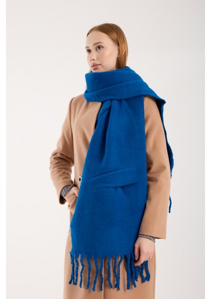 Unisex Puffy Düz Renk Şal Atkı