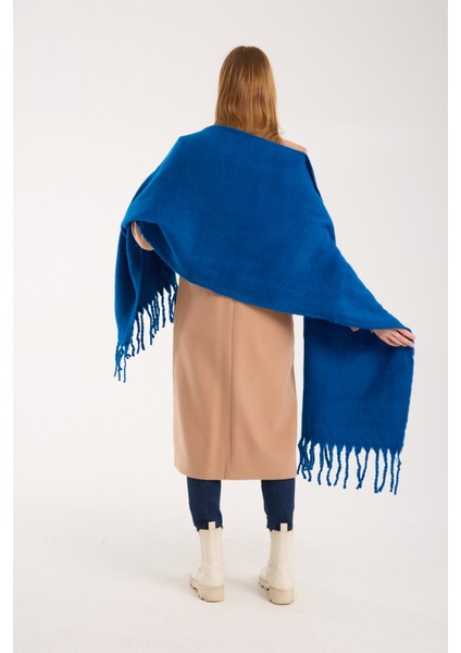 Unisex Puffy Düz Renk Şal Atkı